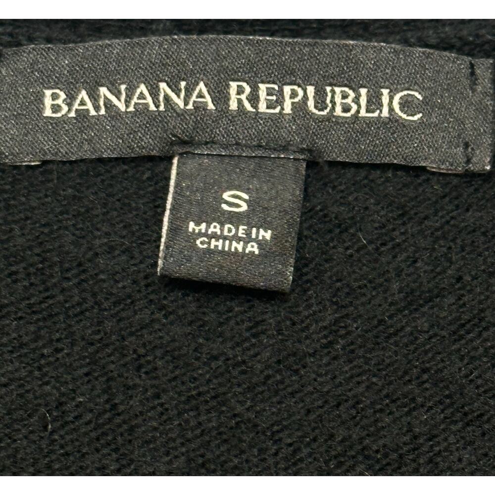 Banana Republic Black Merino Cashmere VNeck Long Sleeve Sweater Dress Size Small - Picture 6 of 10